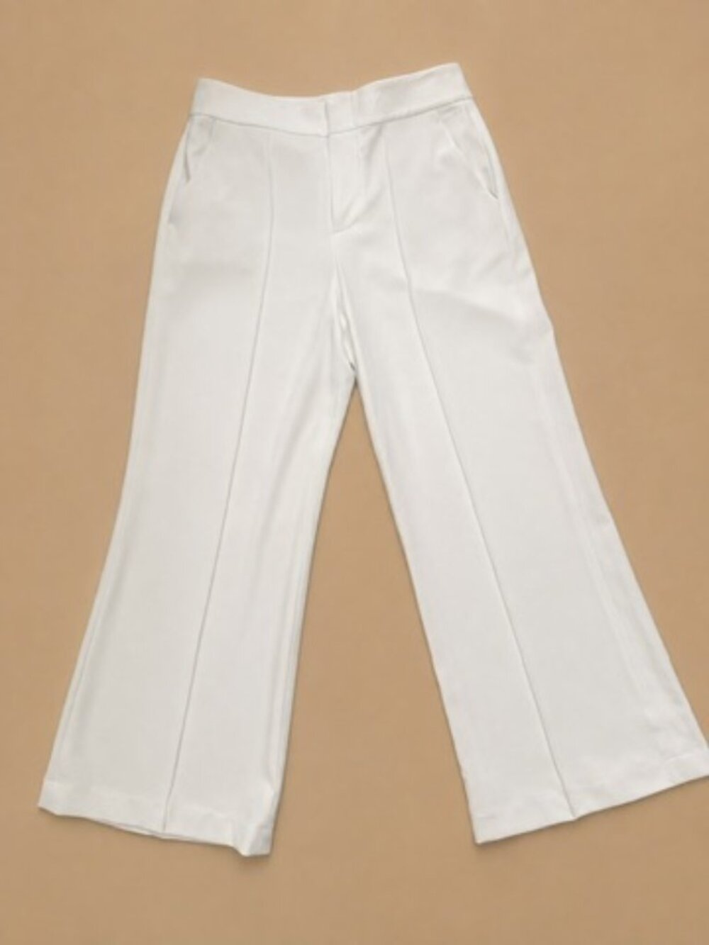 Alice + Olivia Dylan White High Rise Wide Leg Petite Pants - Picture 2 of 15